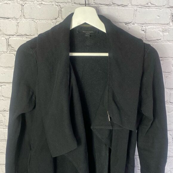 AllSaints Dahlia Sweat Jacket Black Size Small 206 - Picture 3 of 9